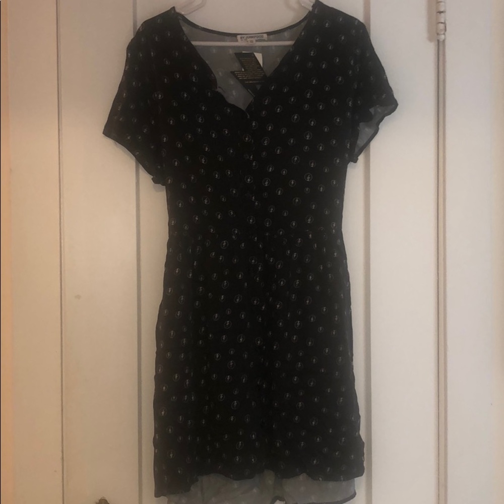 Casual black and lightening bolt dress